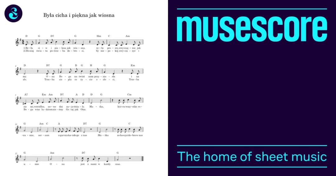 Nuty do piosenki była cicha i piękna jak wiosna - znajdź je tutaj